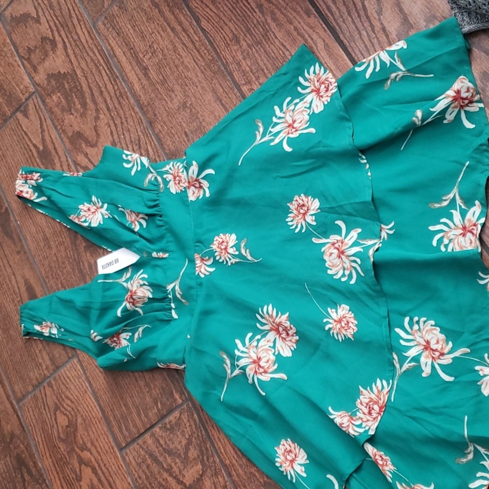 Green floral dress